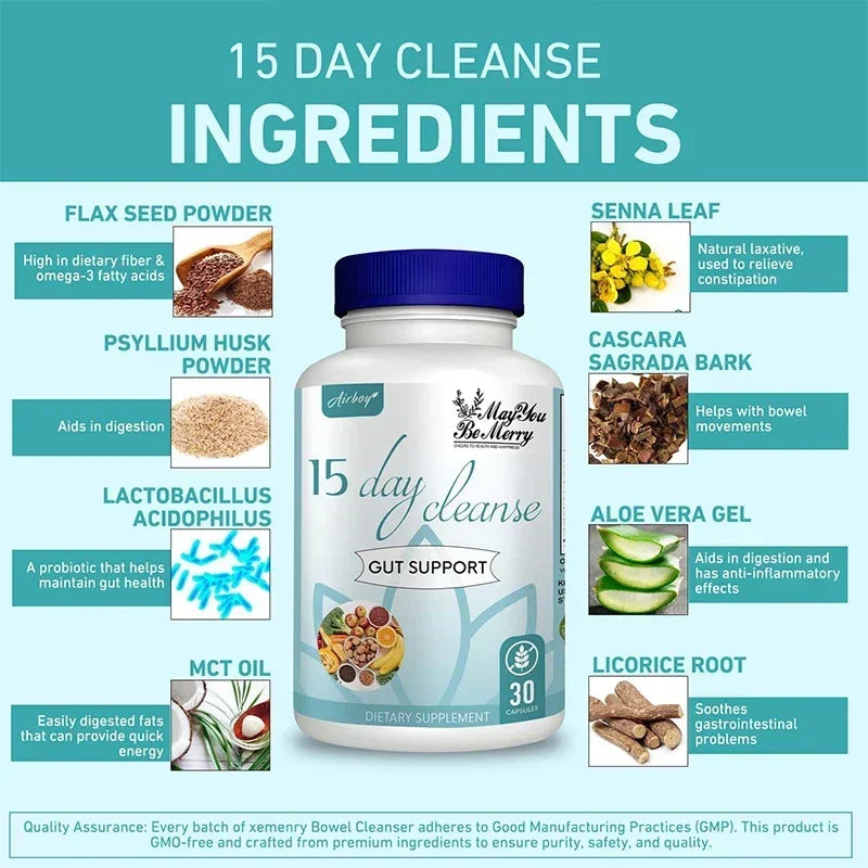 Gut and Colon Cleanse & Detox for Weight Loss-15 Day Quick Cleanser