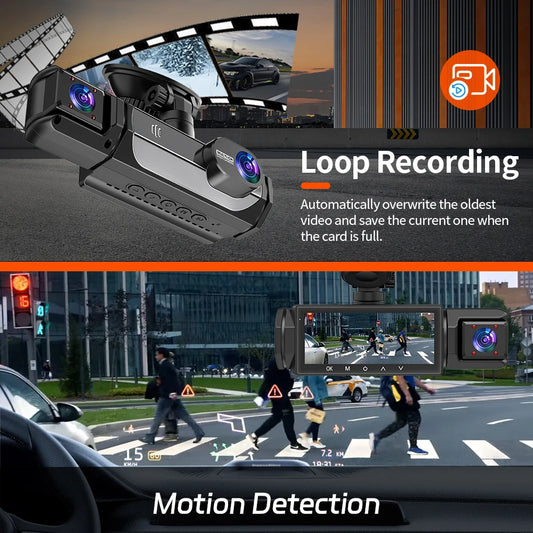 2 Camera Dash Cam 1080P - Front and rear camera