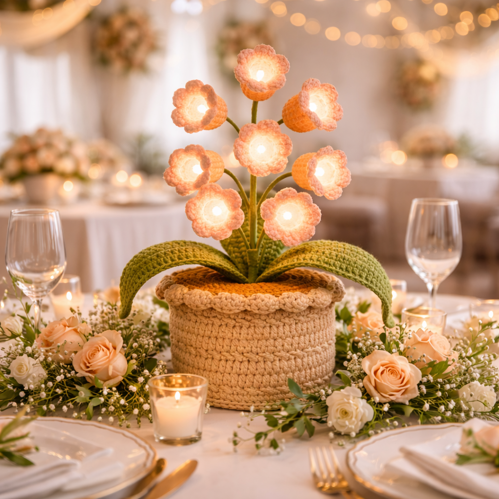 HandMade - Lily Lamp Crochet Flower